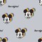 Licensed Disney Print Pride Mickey Head Badge Gray Flannel Fabric by the Yard